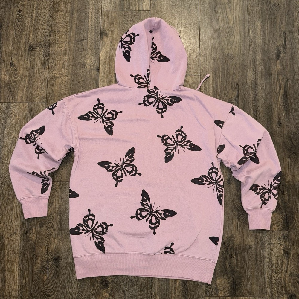 Wild Fable Women's S- M Purple & Black Butterfly Print Fleece Hoodie Grunge Y2K - Picture 11 of 14